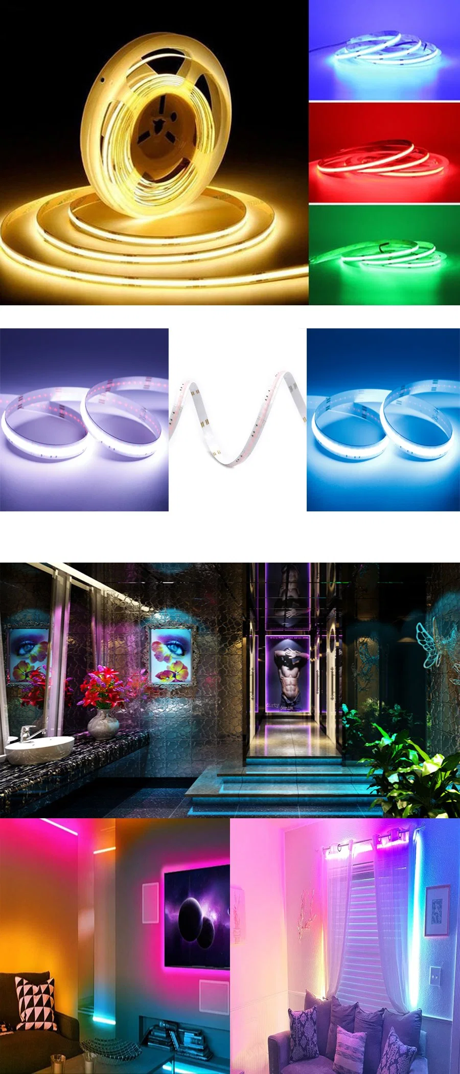 Magic RGB Csp 24VDC LED Flex Strip 840LEDs Wide for Soft Decoration Lighting